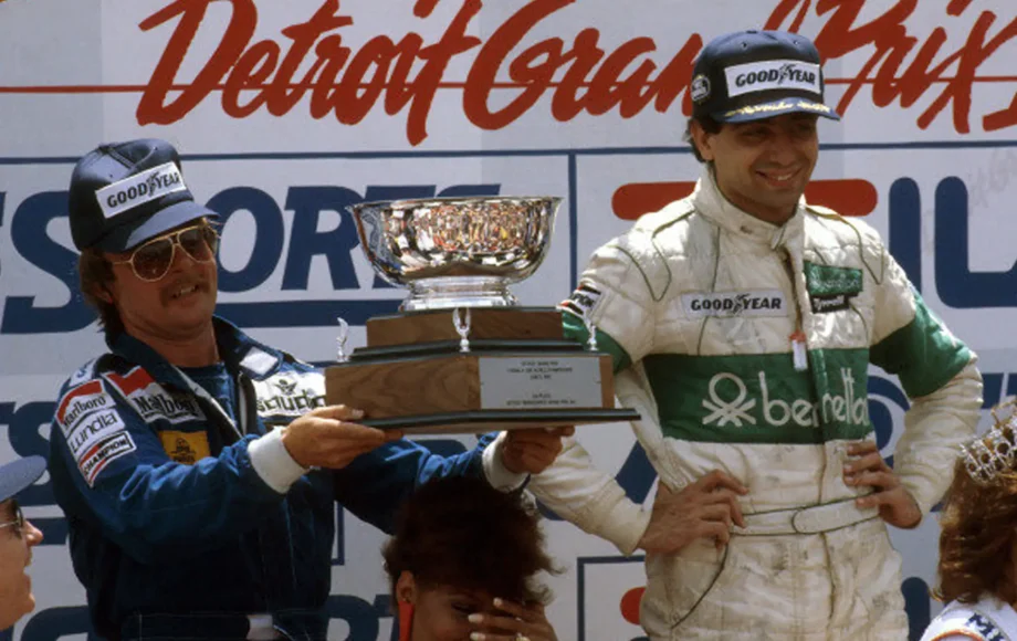 Italian driver Michele Alboreto win at the 1983 US Grand Prix in Detroit