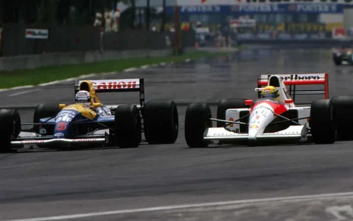 Nigel Mansell Battles Ayrton Senna 1991 Mexican Grand Prix