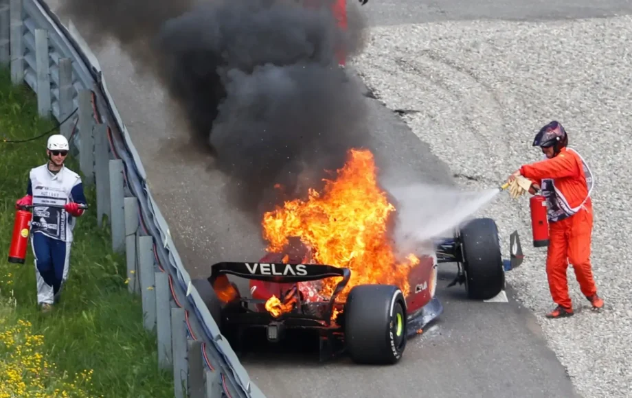 Carlos Sainz Ferrari Fire