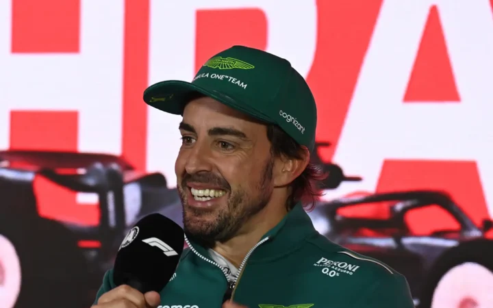 Fernando Alonso Aston Martin Speaking to Media