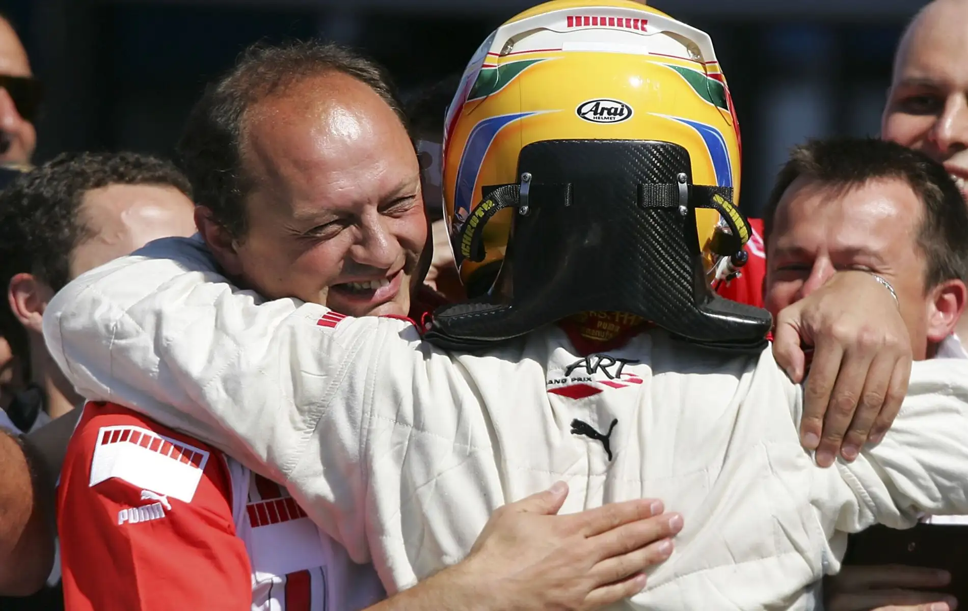 Frederic Vasseur and Lewis Hamilton GP2 2006