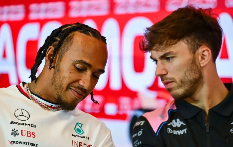 Pierre Gasly and Lewis Hamilton