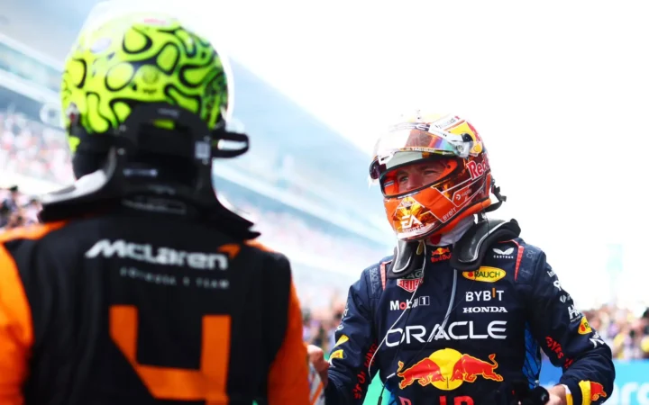 Lando Norris and Max Verstappen 2024 Spanish Grand Prix