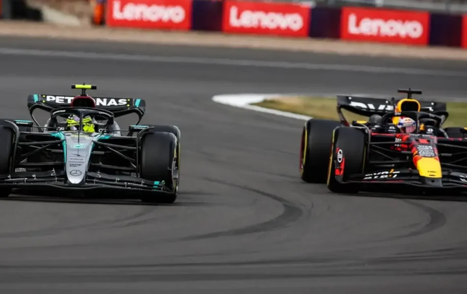 Lewis Hamilton 44 Mercedes Max Verstappen 1 Red Bull Racing 2024 British Grand Prix