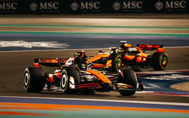 Lando Norris and Oscar Pastri McLaren 2024 Qatar GP Sprint Race