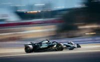 George Russell on track in the Mercedes during 2025 Pre-season Testing in Bahrain – Day Three