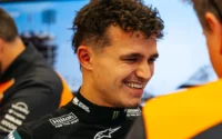 Lando Norris relaxes in the McLaren garage during 2025 Pre-season Testing in Bahrain – Day One